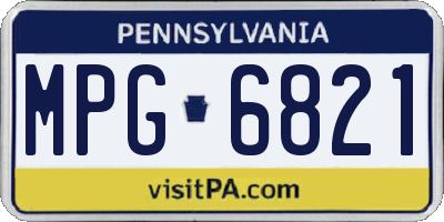 PA license plate MPG6821