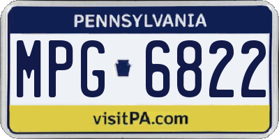 PA license plate MPG6822