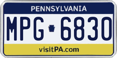 PA license plate MPG6830