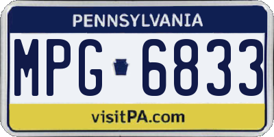 PA license plate MPG6833