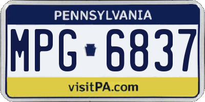 PA license plate MPG6837