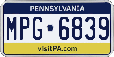 PA license plate MPG6839
