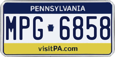 PA license plate MPG6858
