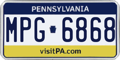 PA license plate MPG6868