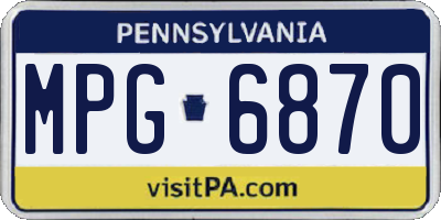 PA license plate MPG6870