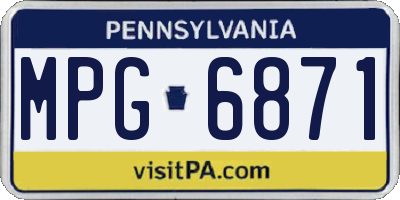 PA license plate MPG6871