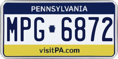 PA license plate MPG6872