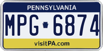 PA license plate MPG6874