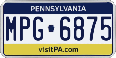 PA license plate MPG6875