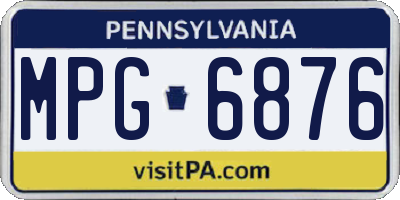 PA license plate MPG6876