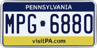 PA license plate MPG6880