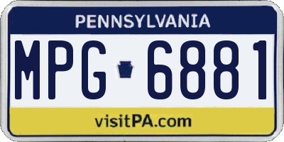 PA license plate MPG6881
