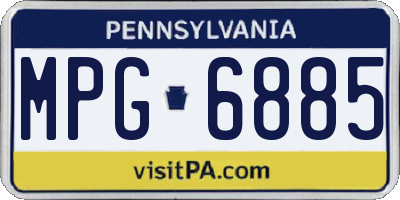 PA license plate MPG6885
