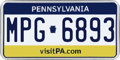 PA license plate MPG6893
