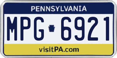 PA license plate MPG6921
