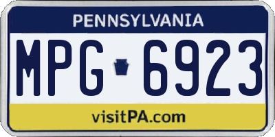 PA license plate MPG6923
