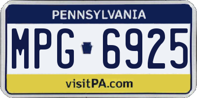 PA license plate MPG6925