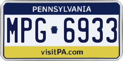 PA license plate MPG6933