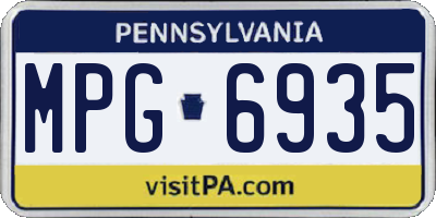 PA license plate MPG6935