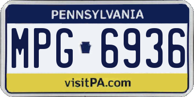 PA license plate MPG6936