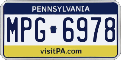 PA license plate MPG6978