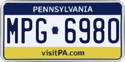 PA license plate MPG6980