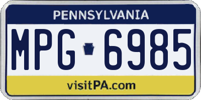 PA license plate MPG6985