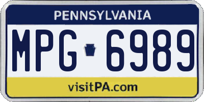 PA license plate MPG6989