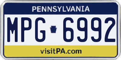 PA license plate MPG6992