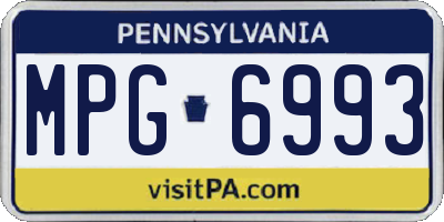 PA license plate MPG6993