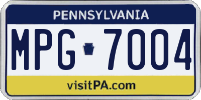 PA license plate MPG7004