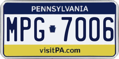 PA license plate MPG7006