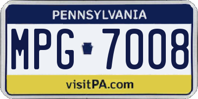 PA license plate MPG7008
