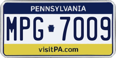 PA license plate MPG7009