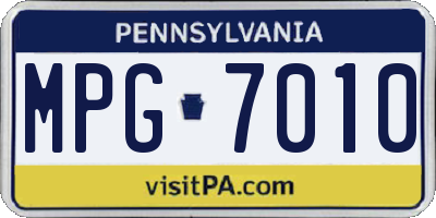 PA license plate MPG7010