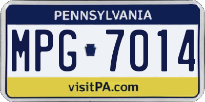 PA license plate MPG7014