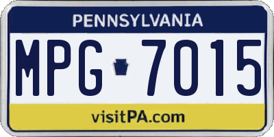 PA license plate MPG7015
