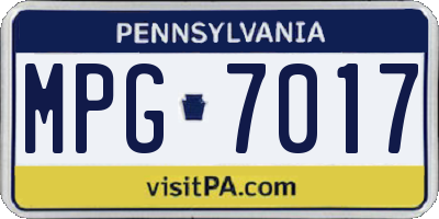 PA license plate MPG7017