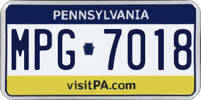 PA license plate MPG7018