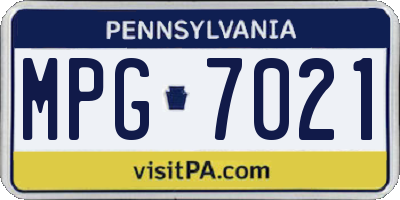 PA license plate MPG7021