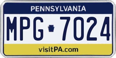 PA license plate MPG7024