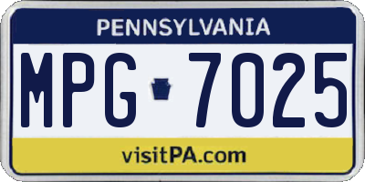 PA license plate MPG7025