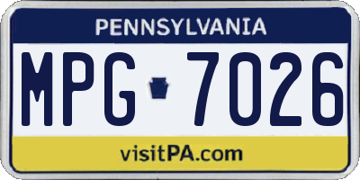 PA license plate MPG7026