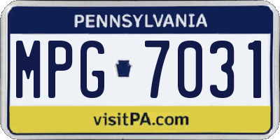 PA license plate MPG7031