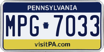PA license plate MPG7033