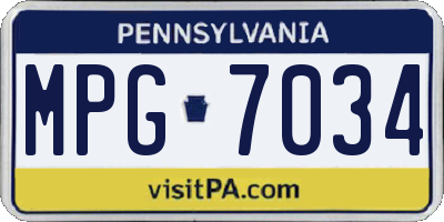 PA license plate MPG7034