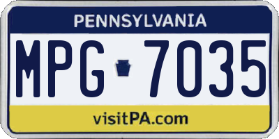 PA license plate MPG7035