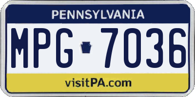 PA license plate MPG7036