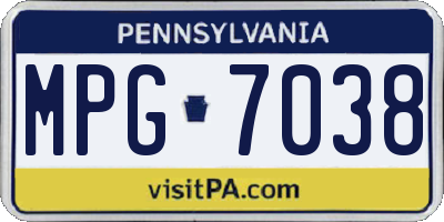 PA license plate MPG7038