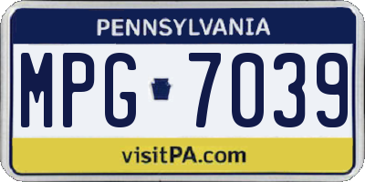 PA license plate MPG7039